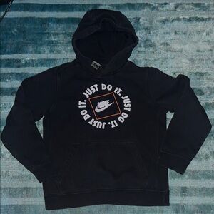 Boys Nike “Just Do It” Black Hoodie- Size Medium